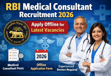 RBI Medical Consultant Recruitment 2026 – Apply Offline for Latest Vacancies