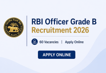 RBI Officer Grade B Recruitment 2026 – 60 Vacancies | Apply Online for 60 Officer Posts