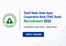 Tamil Nadu State Apex Cooperative Bank (TNSC Bank) Recruitment 2026 – Cooperative Intern Posts | Apply Online