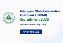 Telangana State Cooperative Apex Bank (TSCAB) Recruitment 2026 – Intern Recruitment Apply Offline
