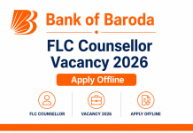 Bank of Baroda FLC Counsellor Vacancy 2026 – Apply Offline