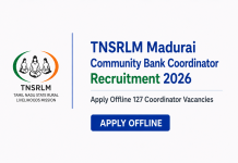 TNSRLM Madurai Community Bank Coordinator Recruitment 2026 – Apply Offline 127 Coordinator Vacancies